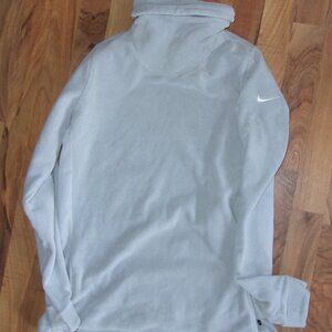 NIKE size  medium womens sweatshirt   shirt  fleece cowl neck gray athletic